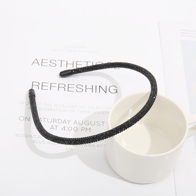 Wholesale Simple Thin Edge Fully Drilled Hair Hoops